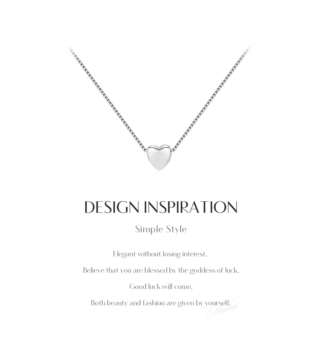 Silver Tiny Heart Exquisite Necklace Fashion 925 Sterling Silver Simple Love Pendant Necklaces For Women Fine Jewelry