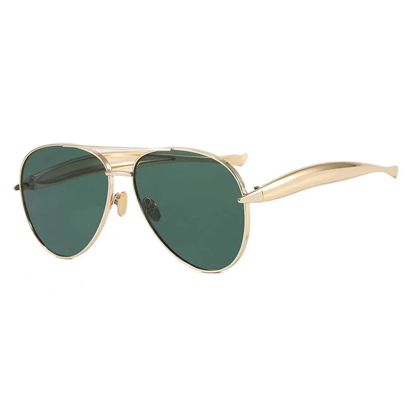 New y2k Vintage Metal Pilot Sunglasses Women For Men Sun Glasses Punk Popular Outdoor Driving Luxury Brand Designer Shades UV400