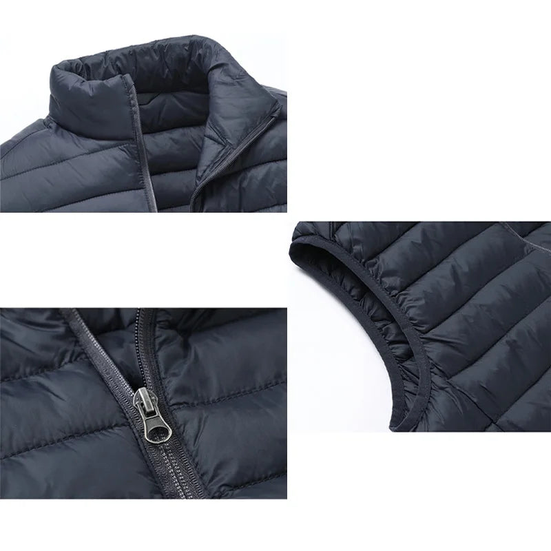 Autumn Winter Exported to Japanese Men Women Embroidery Logo Wearing Sleeveless Vest High-quality Classic Quilted Zipper Jacket