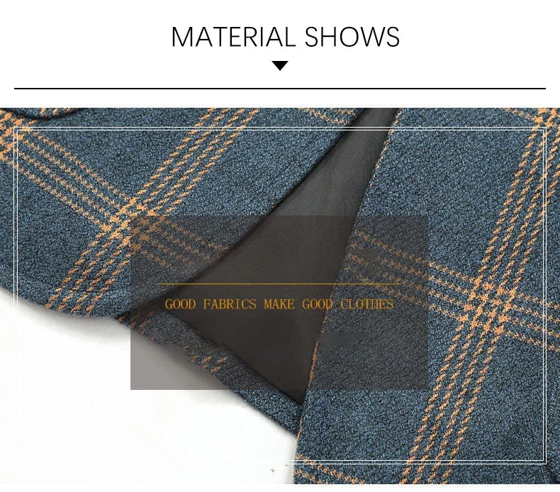 Brand Plaid Striped Business Blazers for Mens 2026 New Spring Autumn Fashion Casual Suit Jacket Men Interview Coat