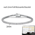 2-5mm Man Moissanite Tennis Bracelet S925 Sterling Silver for Women Full Lab Diamond sparkling Wedding Party Jewelry