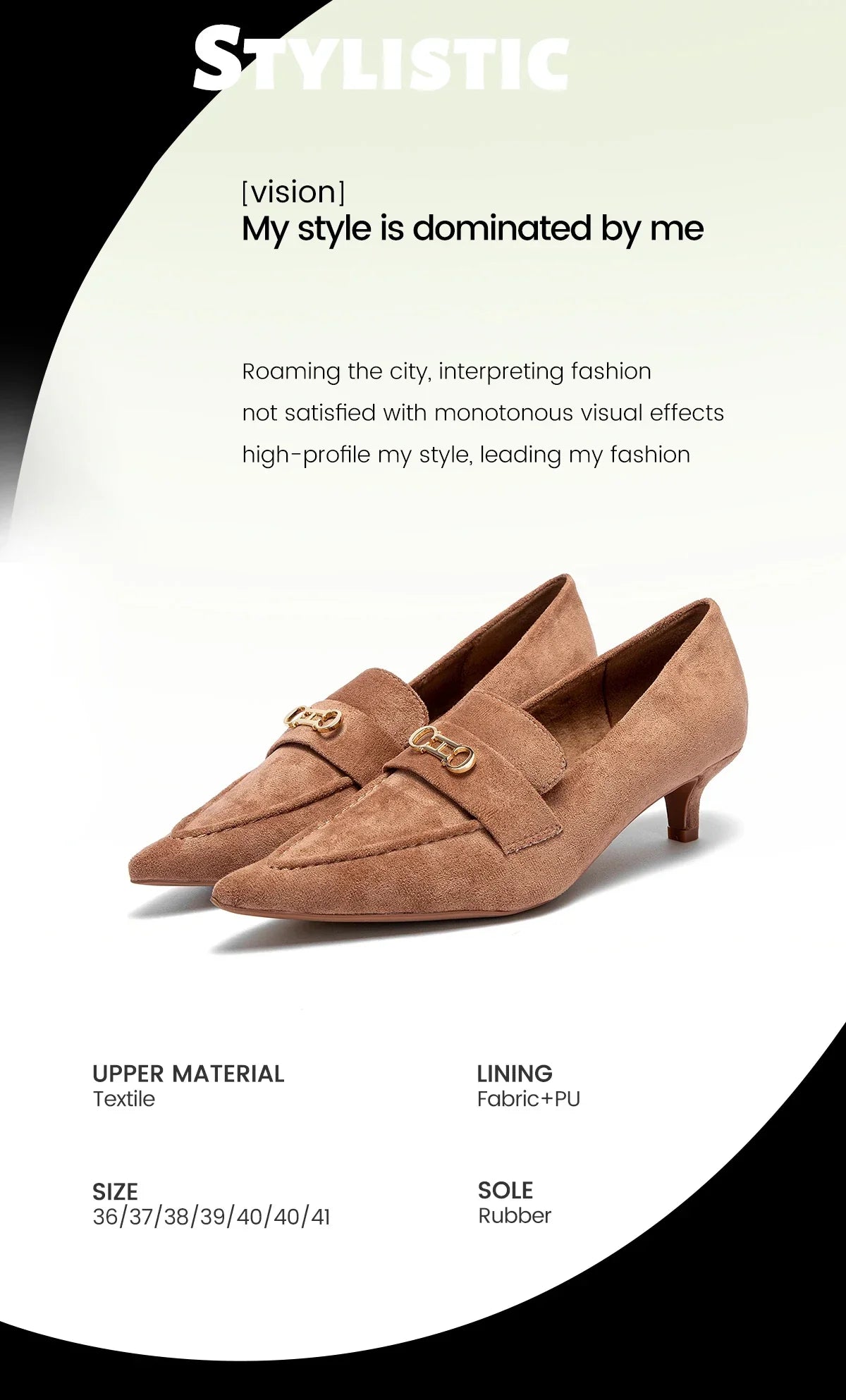 Women's Pointed Toe Leather Shoes Low Heel Casual Shoes Spring and Autumn Fashion Trend Shoes Retro Style Brown