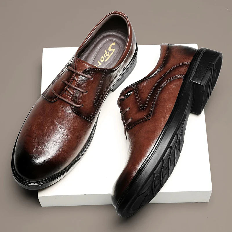 Men's Casual Shoes Genuine Leather Lace-Up Oxford Shoes For Men Fashion Sneakers Luxury Brand Male Derby Shoes Business Footwear