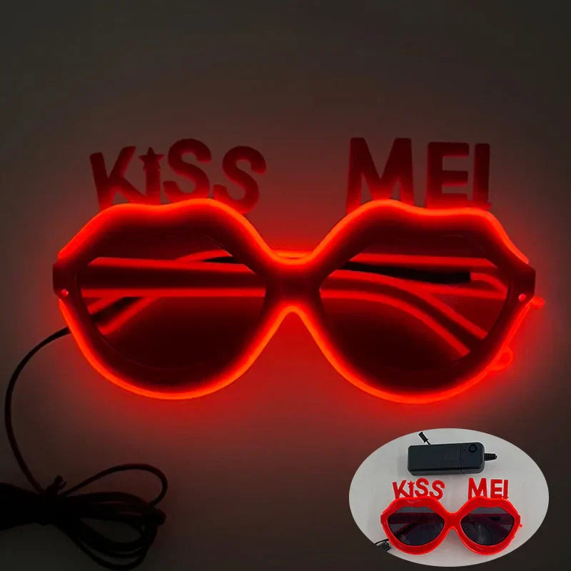 LED Just Married Glasses Wedding Bride To Be Surprise Gift Couple Glasses Souvenirs Glowing Heart Glasses Married Sunglasses