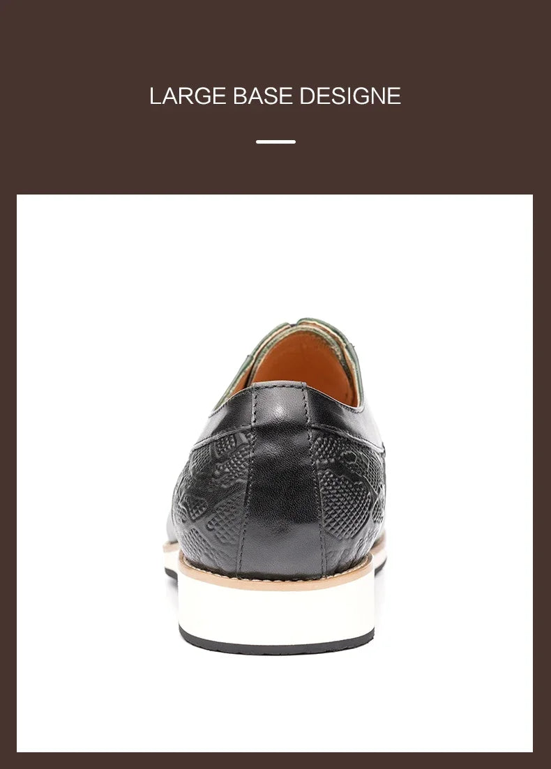 Men's Genuine Leather Brogue Shoes|All-Season Sport Casual Footwear|High-Quality Leather Dress Shoes|Comfortable Walking Shoes