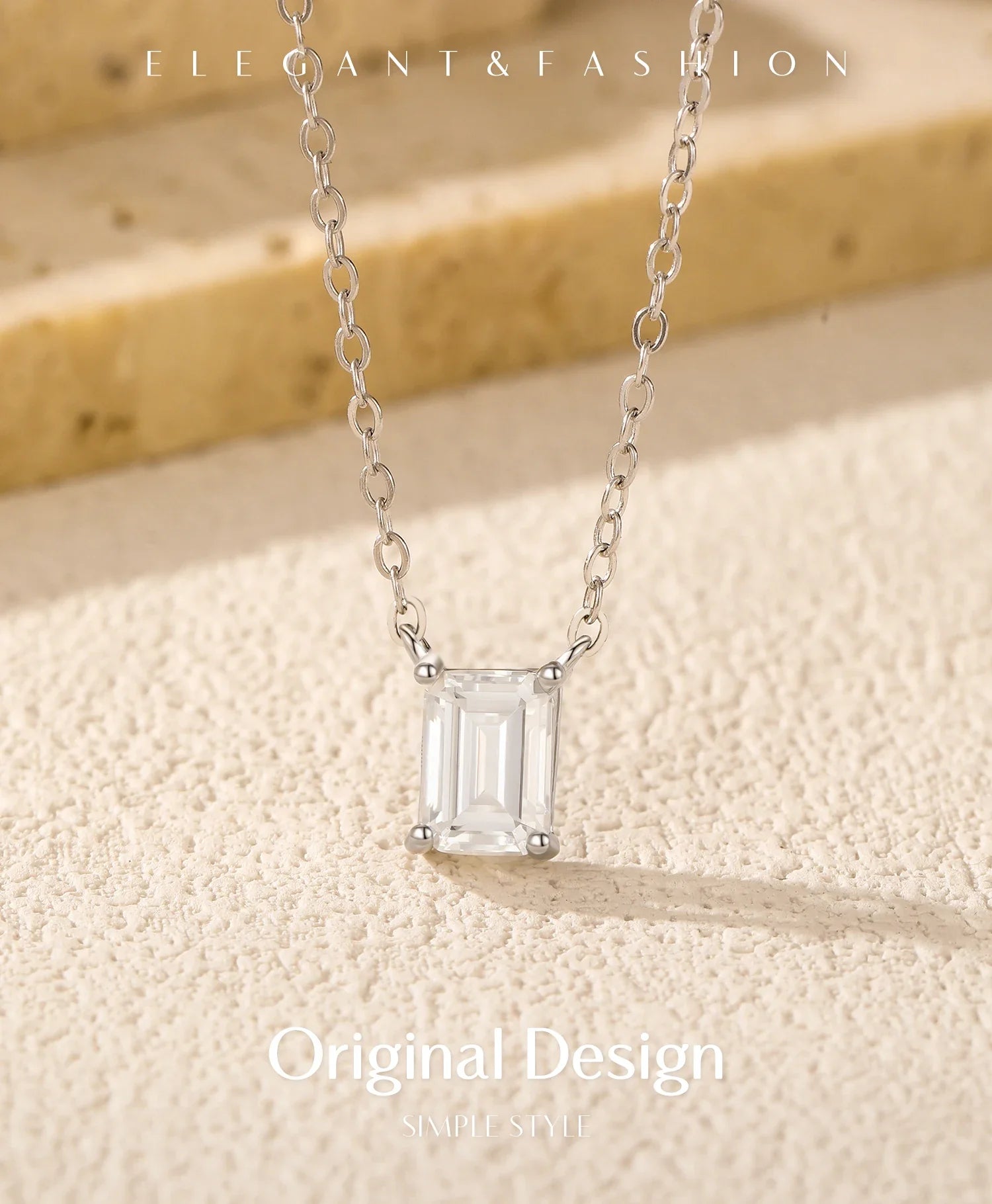 6 Styles D Color Geometric Moissanite Necklaces 925 Sterling Silver Dazzling Pendant Necklace For Women Fine Jewelry