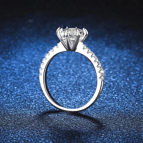 1ct 2ct Moissanite Wedding Ring 925 Sterling Silver Eternity Band Lab Diamond Bride Party Rings For Women Fine Jewelry
