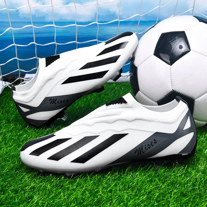 New Men Football Boots Cleats Outdoor Sport Training Breathable Soccer Shoes Long Spikes FG Boys Non Slip Match Comfortable