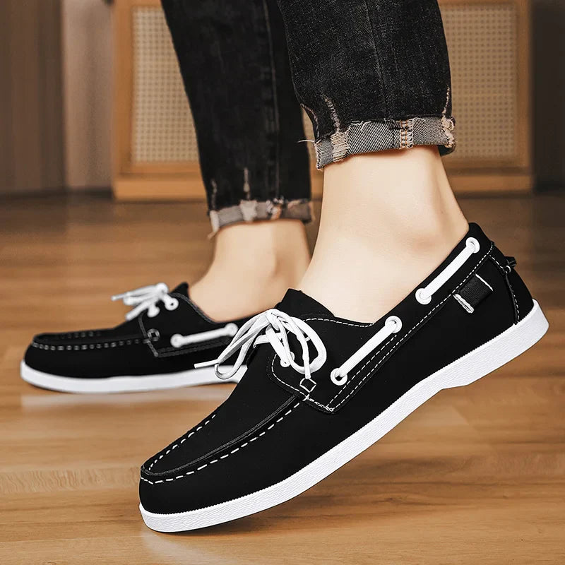Men’s Strap Design Boat Shoes – Casual Non-Slip Loafers for Summer & Everyday Wear