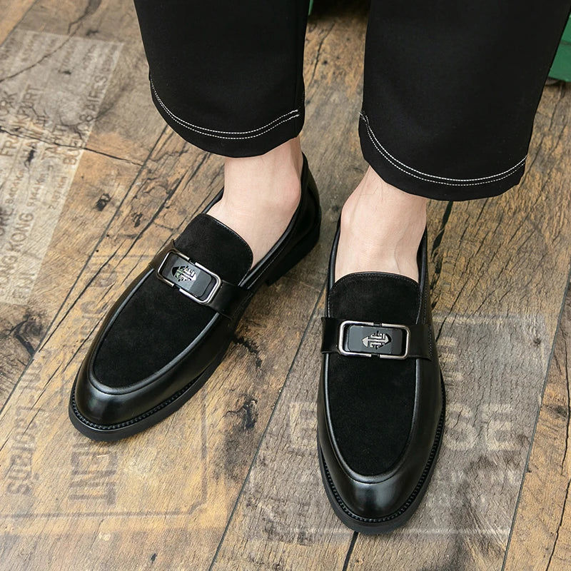 Brand High-quality Brown Loafers for Men Soft Comfortable Men's anti suede Formal Shoes Thick Soled Casual Leather Shoes Mo-2928