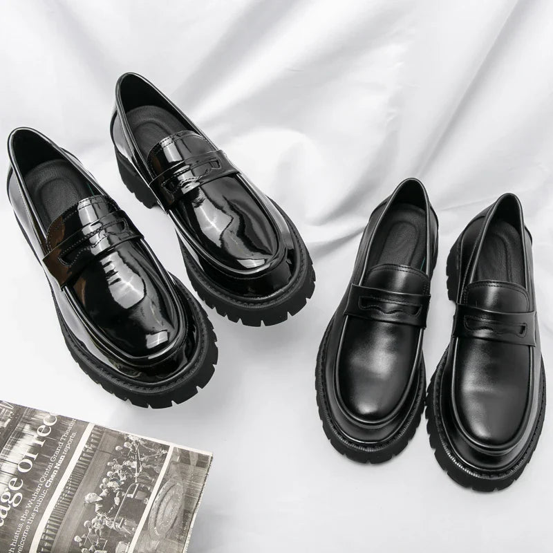 New Men's Luxury Leather Shoes Genuine Leather Dress Shoes Fashion Loafers Slip-on Comfy Casual Business Shoes Fomal Mocassins
