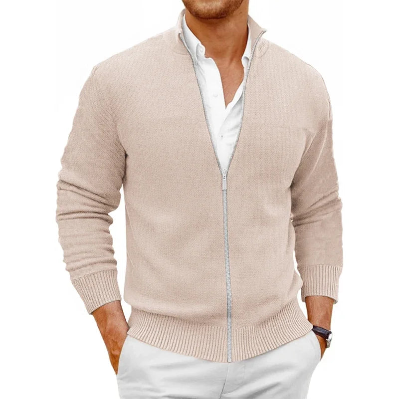 Men's Zipper SweaterCoats Slim Fit Sweaters Stand Cold Blouse Knitwear Fall Winter Cardigan Jumper Warm Streetwear