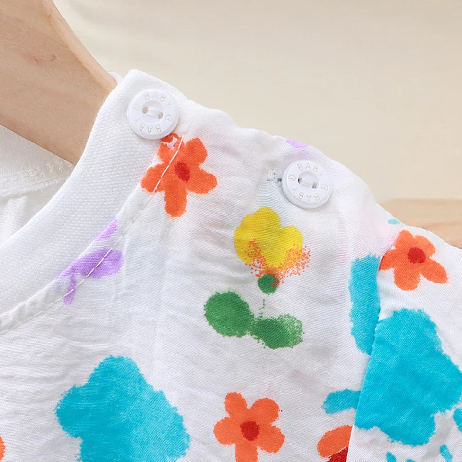 Soft Kids 2-Piece Set Breathable Short Sleeve Shorts