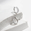 D Color Moissanite Small Hoop Earrings 925 Sterling Silver Hollow Sparkling Ear Buckles For Women Wedding Fine Jewelry