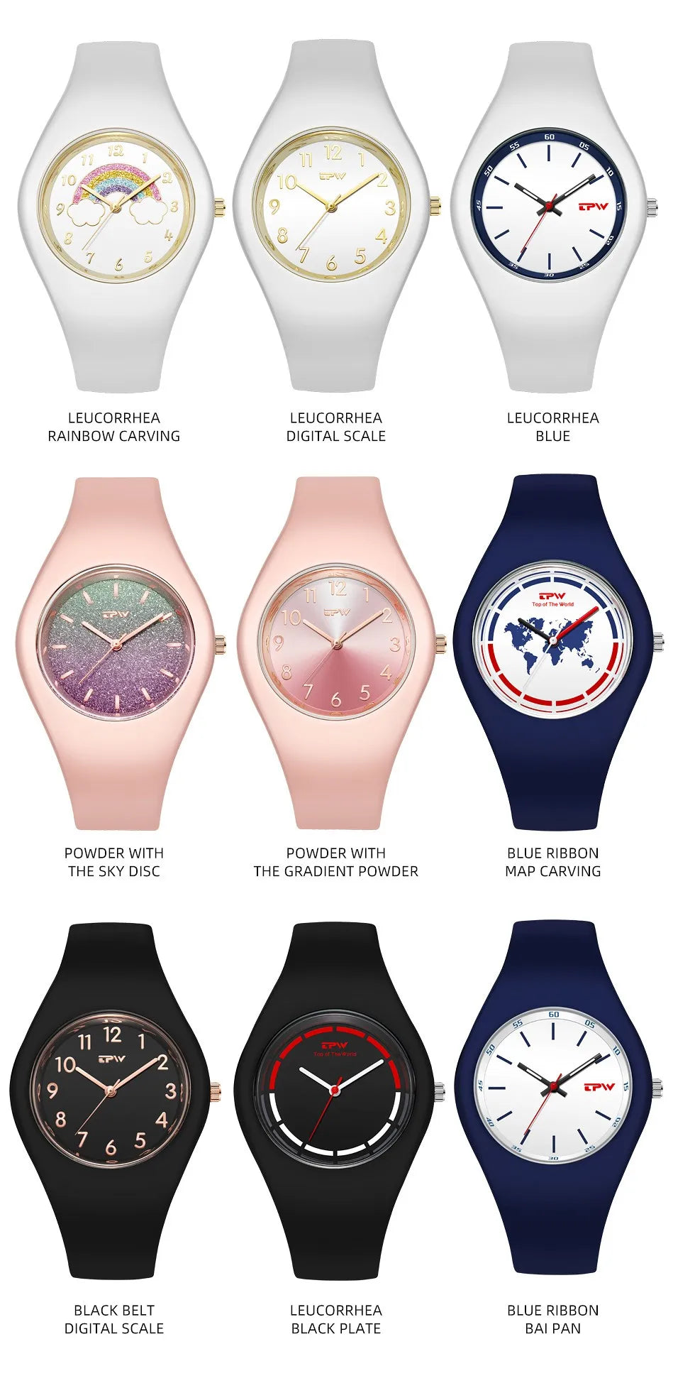 Full Size 40mm Quartz Watch For Women Rubber Strap Skin Friendly Silicone watch