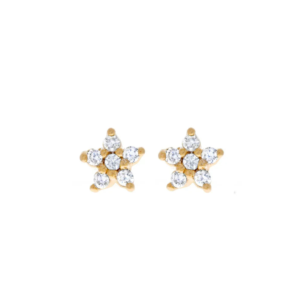 New Design Stainless Steel Cubic Zirconia Chain Stud Earrings For Women Star Moon Cartilage Earring Piercing Jewelry