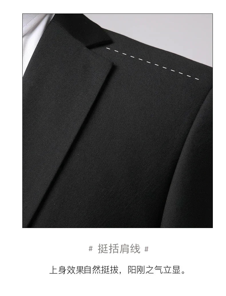 S-8XL Blazer New Men's Fashion Business Solid Color British Style Professional Work Groom Wedding Dress Best Man Blazer Jacket