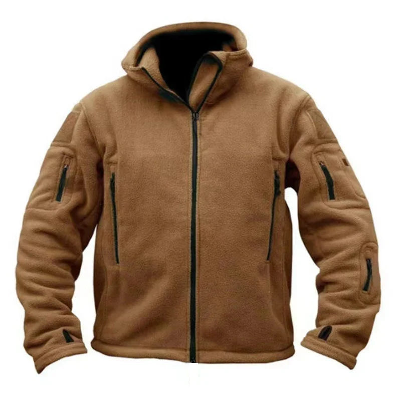 Men Polar Fleece Tactical Winter Autumn Hiking Fishing Camping Trekking Thermal Jackets Outdoor Sports Hood Caro Coat Softshell