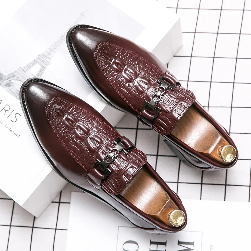 New Dress Leather Lofers Men Classic Casual Business Shoes For Men Social Party Leather Shoes Slip On Wedding Office Shoes Male