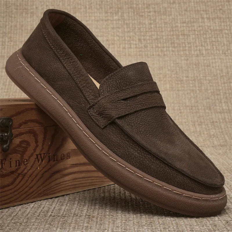 Italian Genuine Leather Men's Casual Shoes Fashion Business Loafers for Men Formal Shoes Designer Moccasins Lightweight Driving