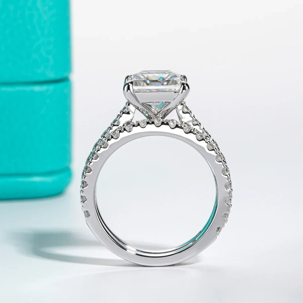 3ct Princess Cut D Color Moissanite Engagement Ring Bridal Sets 925 Sterling Silver Wedding Band Ring Customs Jewelry