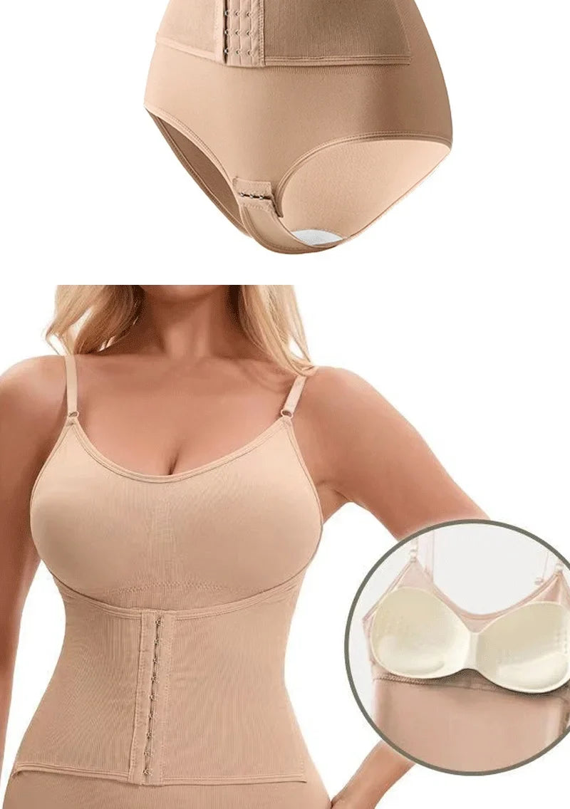 Naisstoo women shapewear bodysuit tummy control tight slimming body shaper bodysuit with bras