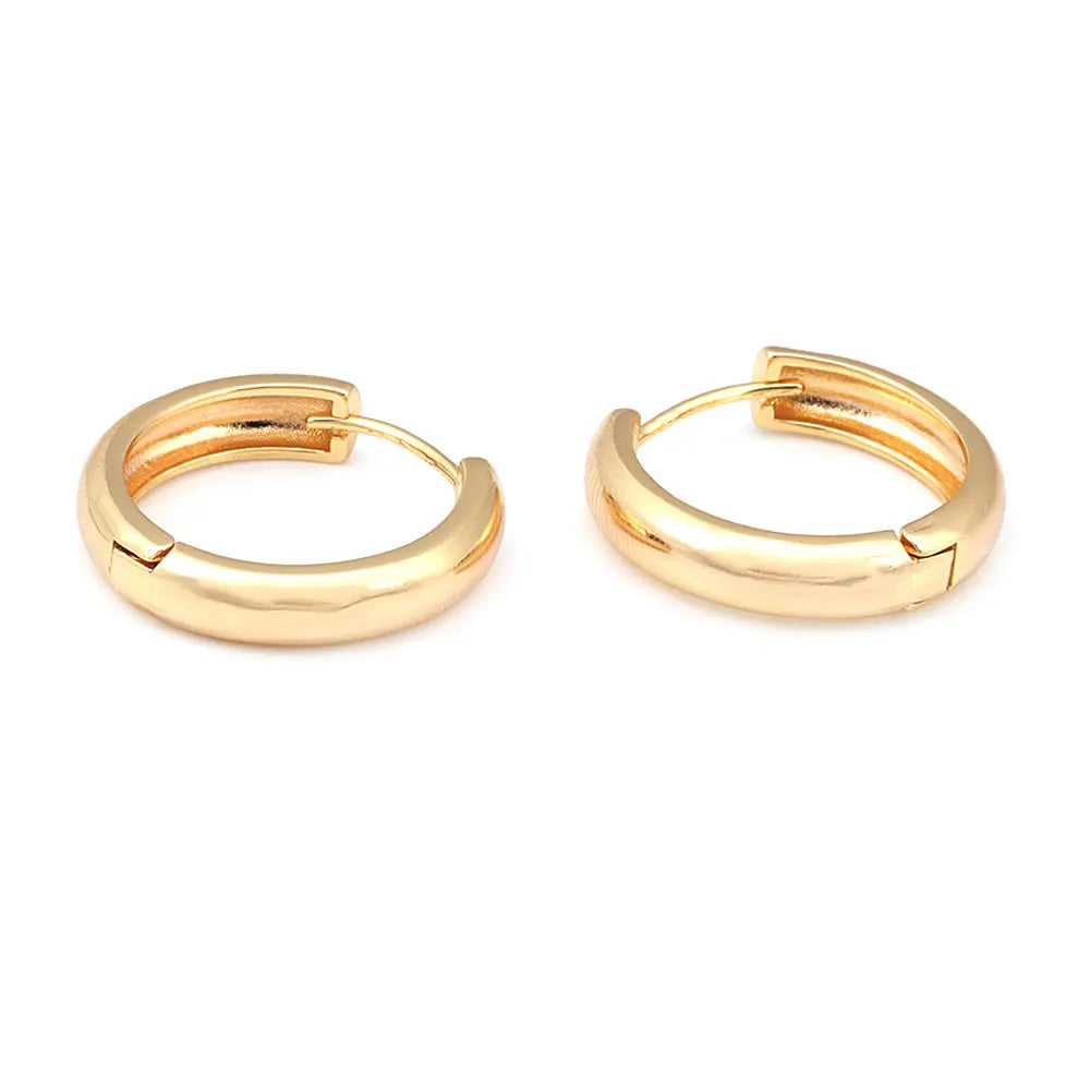 6PCS 14MM 16MM 18MM 23MM 25MM 30MM 18K Gold Color Brass Round Circle Loop Earrings Hoops Jewelry Making Supplies Accessories