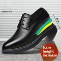 Men's Formal Business Shoes British Style Pointed Young Casual Shoes Thick Bottom Genuine Leather Increase Height Wedding Shoes