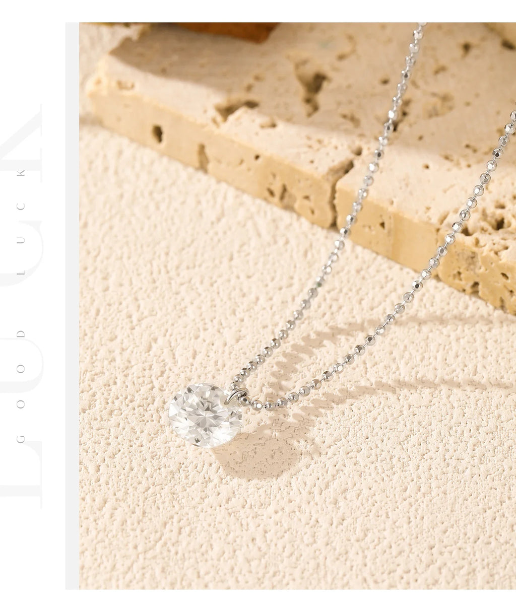 6 Styles D Color Geometric Moissanite Necklaces 925 Sterling Silver Dazzling Pendant Necklace For Women Fine Jewelry