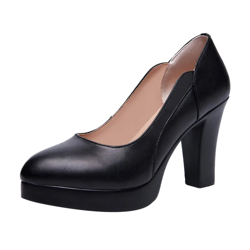Small Size 32-43 Elegant Formal Court Shoes Women Pumps 2026 Spring Block High Heels Shoes Shallow for Office Model Wedding