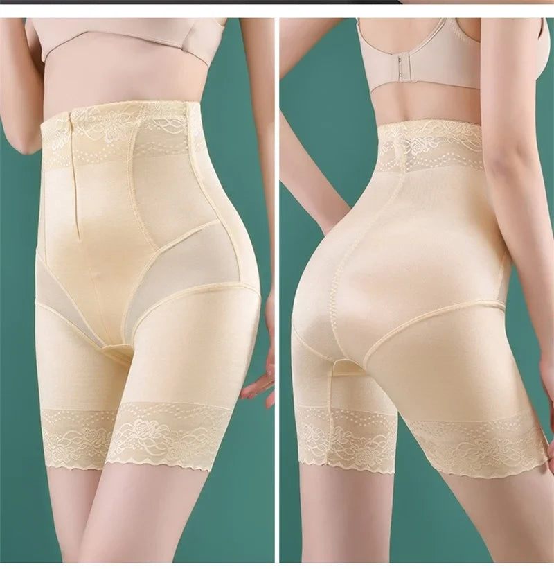 Guudia Zipper Tummy Control Panties High Waist Shapewear Brief Shorts Body Shaper Butt Lifting Silky Stretchy Fabric Seamless