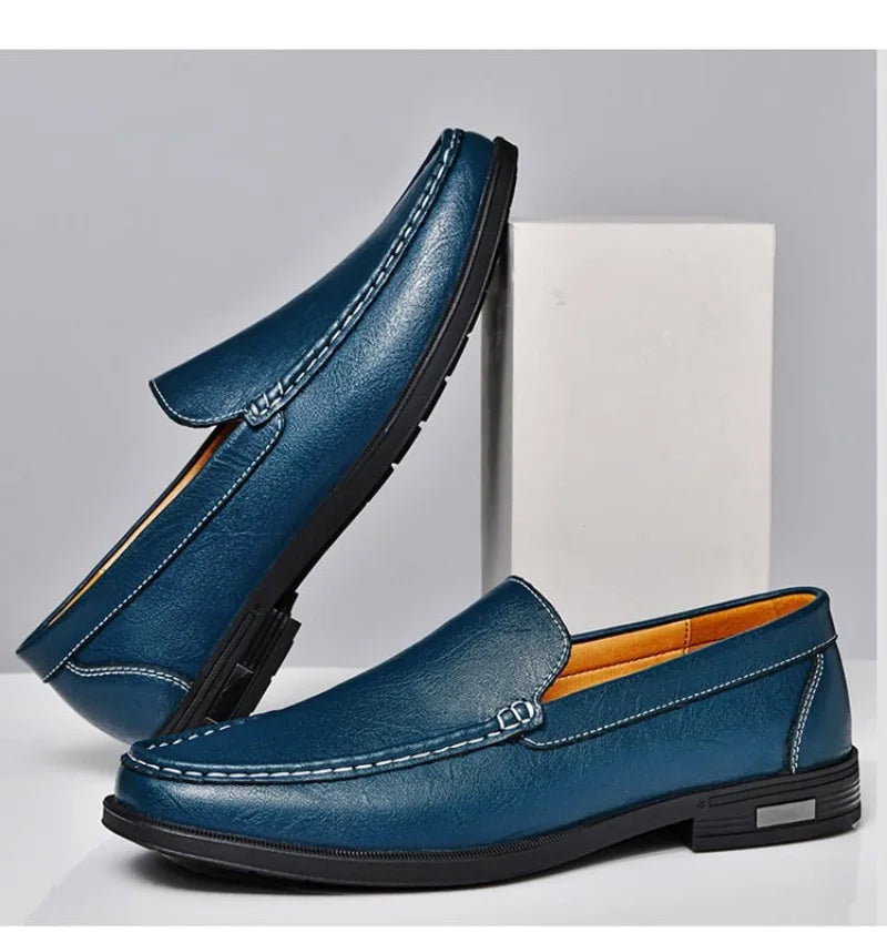 Genuine Leather Men's Shoes Classics Business Dress Shoes Moccasins Slip on Loafers Driving Shoes for Men Casual Shoe Big SIze48