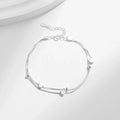 925 Sterling Silver Double Layer Hearts To Heart Bracelet Simple Adjustable Link Chain For Women Jewelry Christmas Gifts