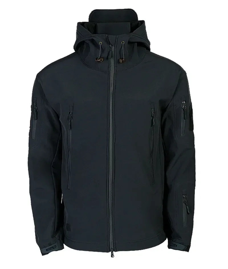 Motorcycle Shark Skin Soft Shell Jackets Men Tactical Windproof Waterproof jacket men Combat Jackets Mens Hooded Bomber Coats