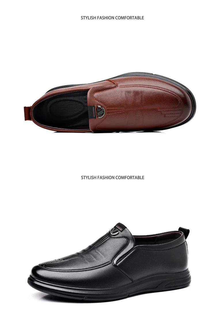 Spring Summer New Hallow Leather Shoes for Men Solid Color Fashion Dress Shoes Male Soft Sole Business Casual Shoe Man