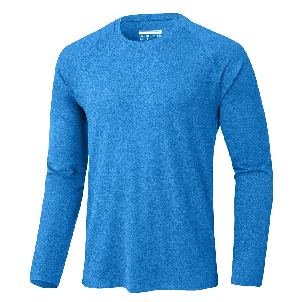 Men's UPF 50+ Shirts Summer Long Sleeve Lightweight T-Shirt Quick Dry Breathable Shirt Outdoor Sport Gym Running Tops