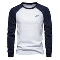 100% Cotton Long Sleeve Men's T-shirt Solid Color Letter Print Casual T shirts for Men New Spring Tops Tee Men Clothing