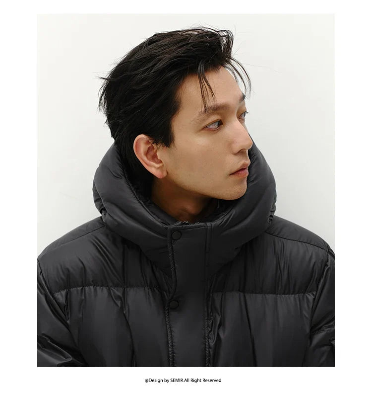 Down Jacket Men Winter 90% Down Fill Goose Down Thickened Water-Repellent Anti-Static Long Hooded Outerwear Men'S Wear