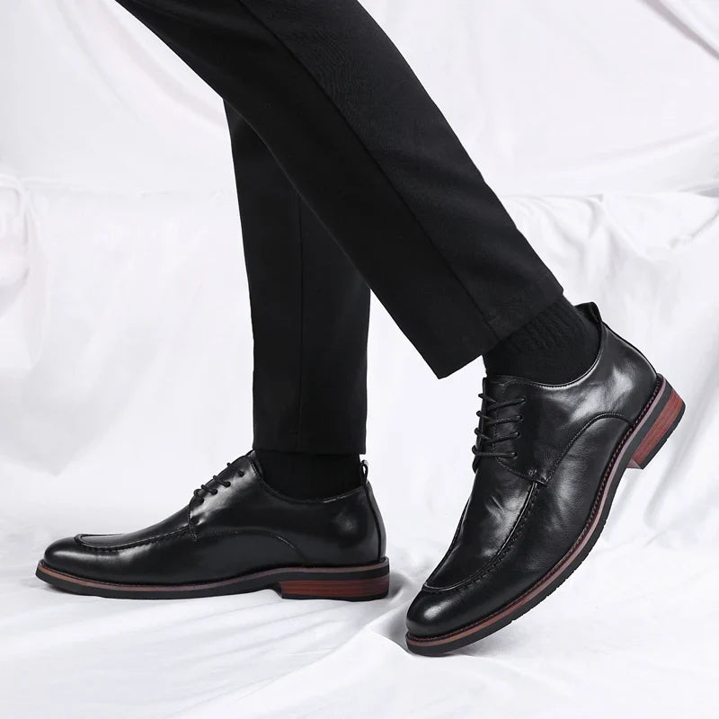 Italian Design Men's Oxford Business Shoes Formal Casual Leather Laces Lace-Up Anti-slip Flat Designer Shoes Comfy Walking Shoes