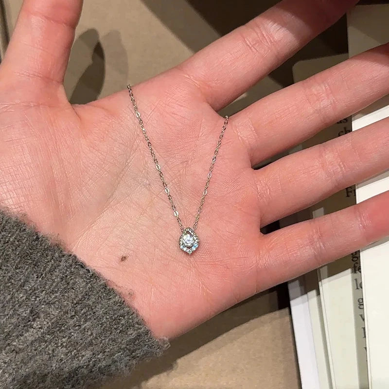 D VVS1 0.5CT Moissanite Necklace for Women Mermaid's Tears Pendant Wedding Party Fine Jewelry S925 Sterling Silver Gifts