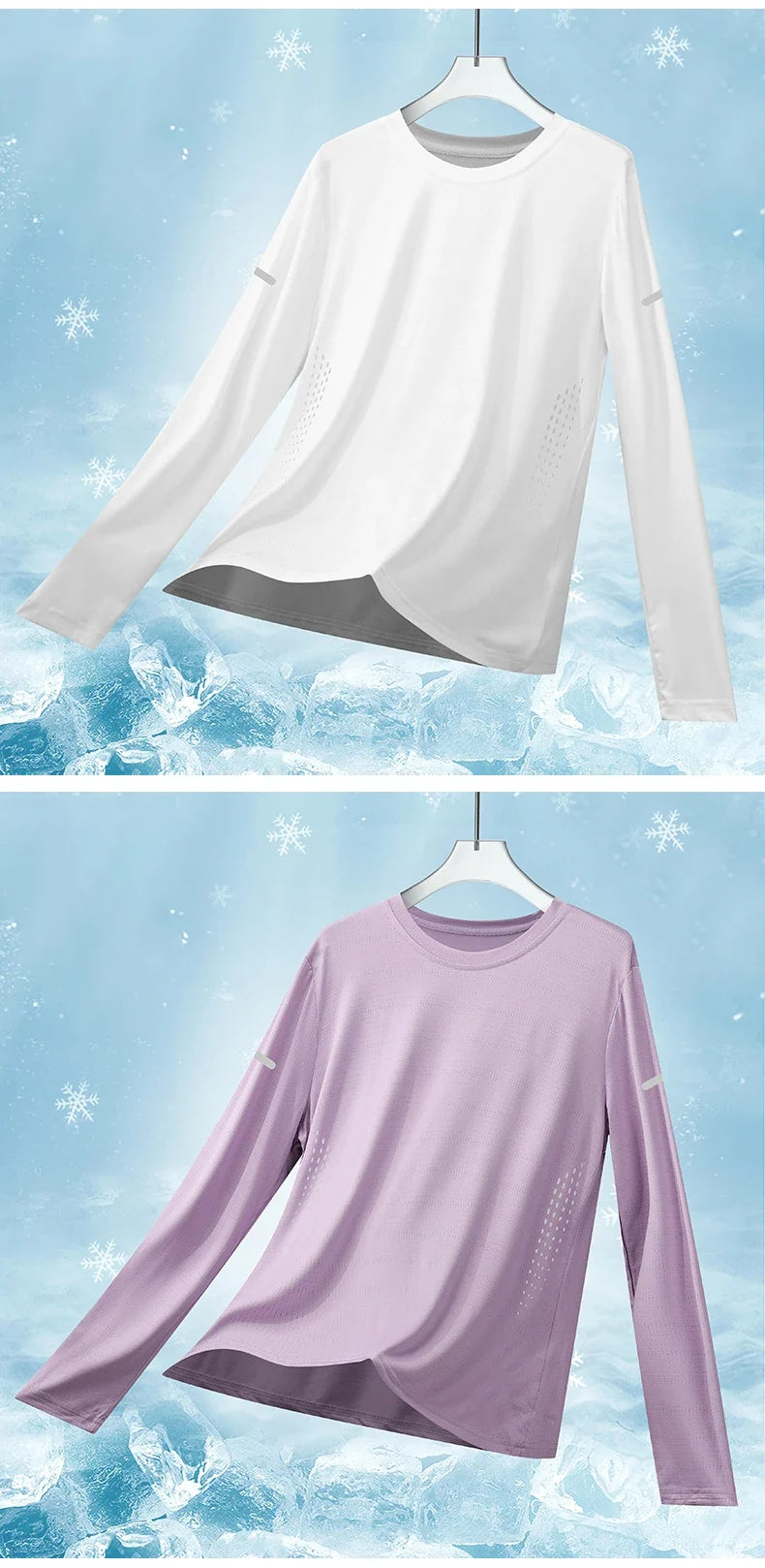 CHRLCK Women's Hiking Quick Drying T-shirts Breathable Camping Running Fishing Soft Elasticity Long Sleeve Tees Summer Autumn