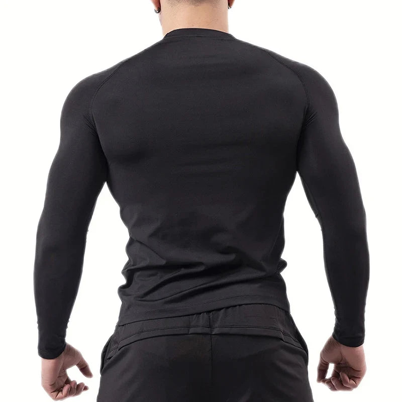 Men's Long Sleeves T-shirt Fitness Sportswear Spring Autumn Athletic Quick Dry T-shirt Gym Running Sports Outdoor Tops for Men