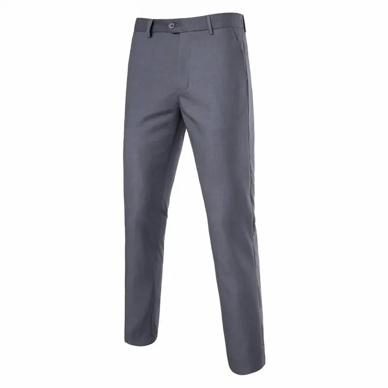 Suit Men's (Blazer+ Vest + Trousers) Fashionable Business Solid-color Wedding British-style Workwear, Casual Performance Suit