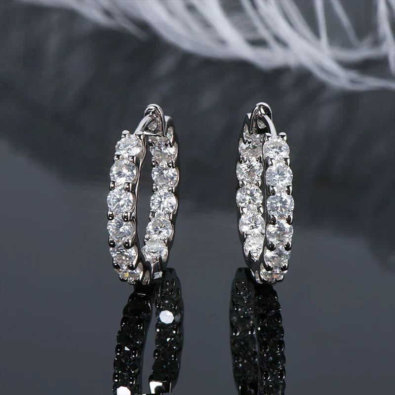 Hoops 100% 925 Sterling Silver Real 3mm Moissanite Stud Earrings For Women Sparkling Jewelry Gifts with Certificate Gifts