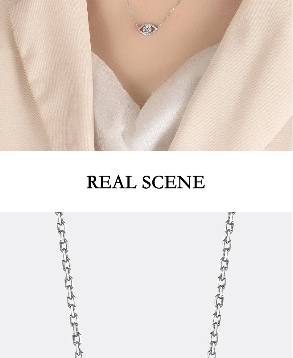 0.5CT Moissanite Necklace for Women S925 Pure Silver eye Pendant Laboratory Diamond  Certified High-end Fashion Jewelry