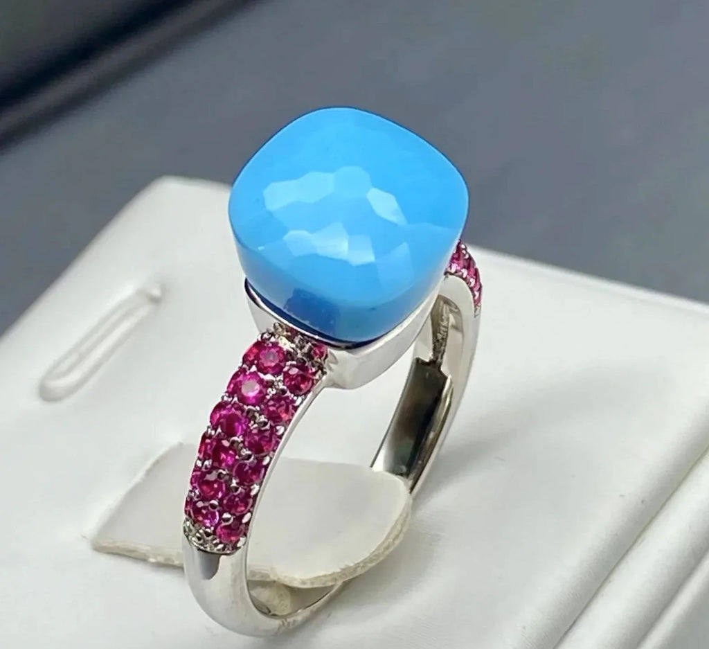 Classic Purple Zircon Ring for Women Candy Sweety Style Synthetic Crystal Inlay Jewelry Elegant Gift for Her Birthday Party