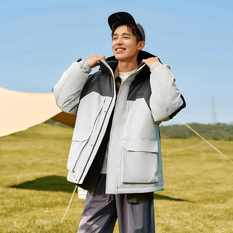 Down Jacket Men 2026 New Winter Couple Windproof Wear-Resistant and Warm Outdoor Contrasting Colors Outerwear