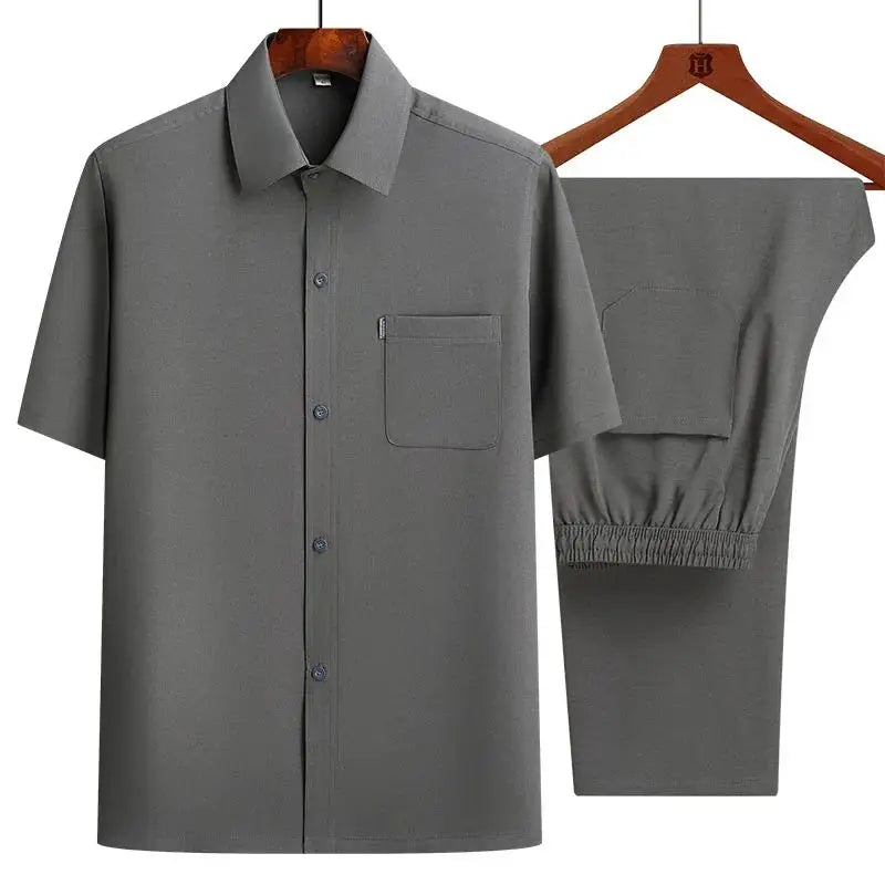 Shirts + Pants 2025 summer new style Sportswear Men's Casual Sets Male Fashion Chinese style shirts and trousers M-4XL