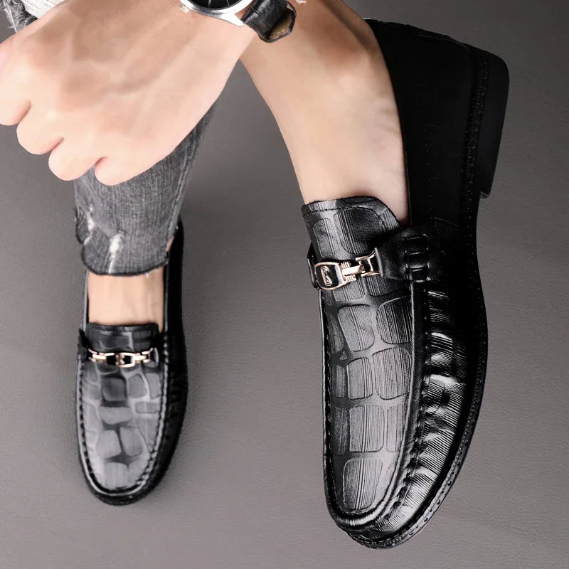 High Quality Mens Loafers Genuine Leather Men's Casual Shoes Brand Driving Shoes Male Comfortable Loafer Men All-match Moccasin