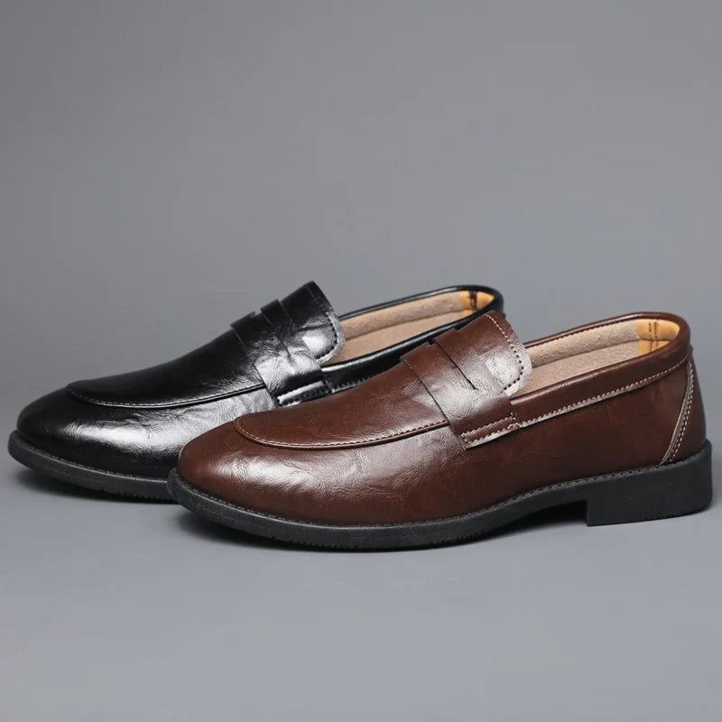 Mens Casual Leather Shoes Comfortable Slip on Loafers Leather Dress Shoe Classic Business Footwear zapatos para hombre chaussure